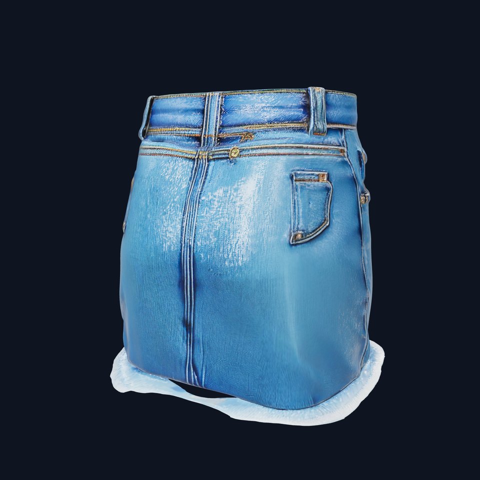 Detailed Denim Skirt D Model Pack